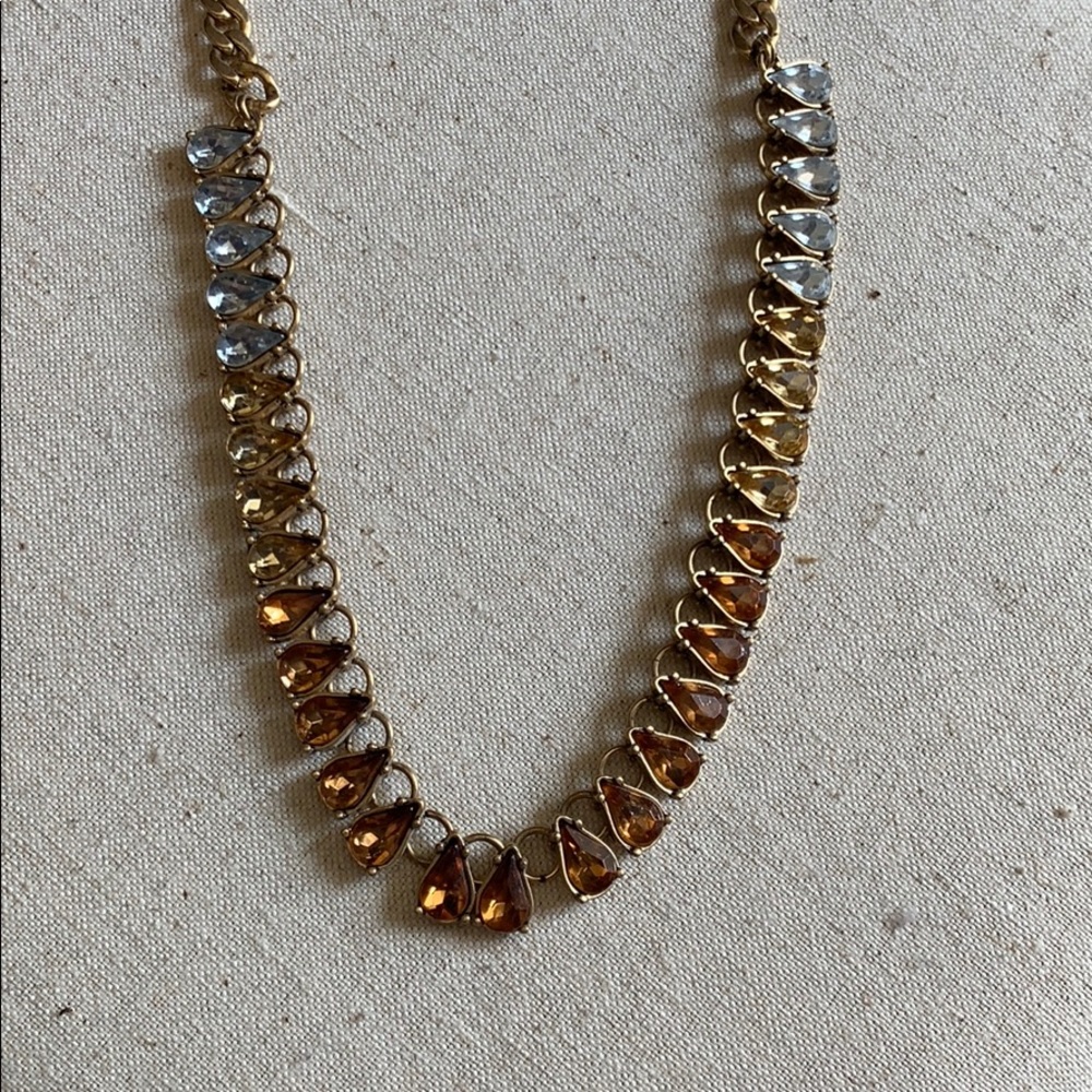 BCBG Link Gem Teardrop Necklace